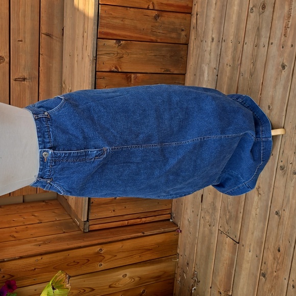 Vintage Dresses & Skirts - Vintage maxi jean skirt with slit